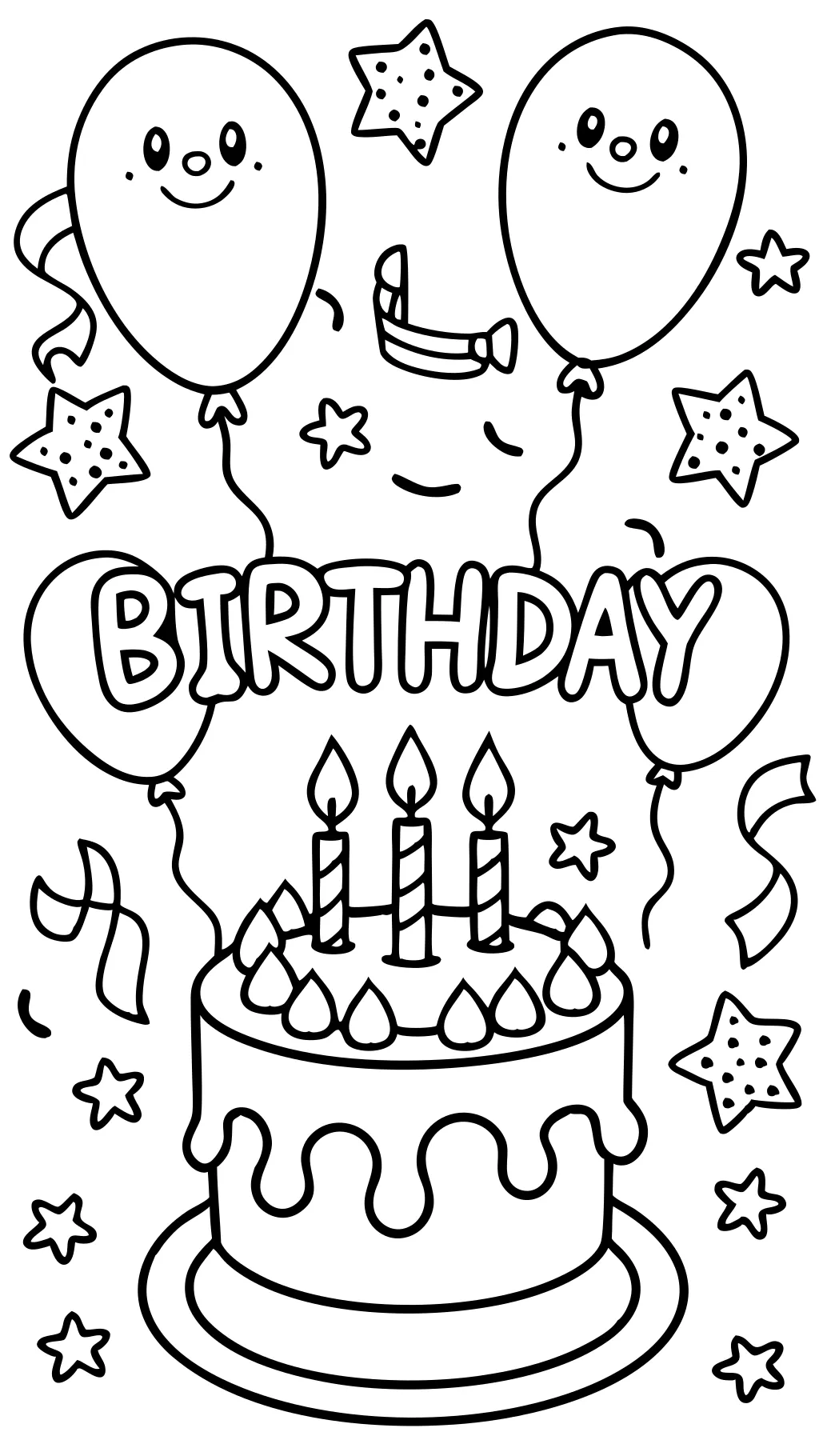 printable happy birthday coloring pages